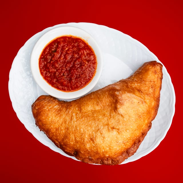 Fried Calzone with Sausage.
