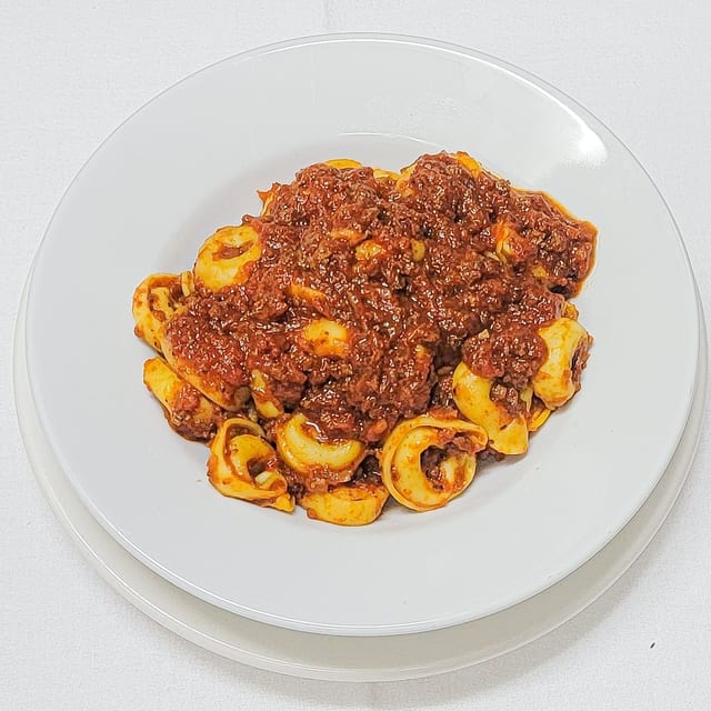 Tortellini with Meat Sauce.