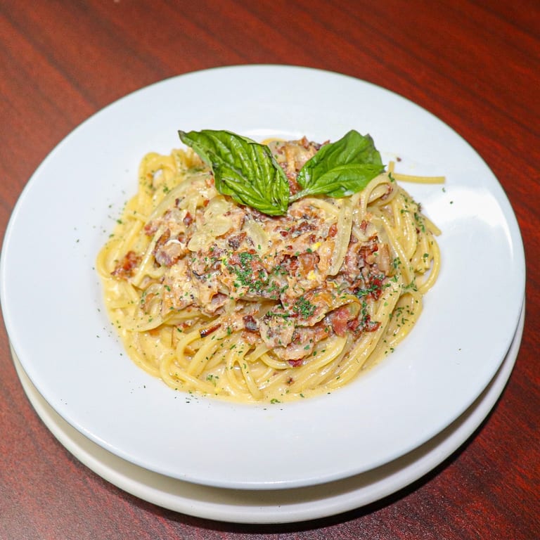 Indulge in our spaghetti carbonara