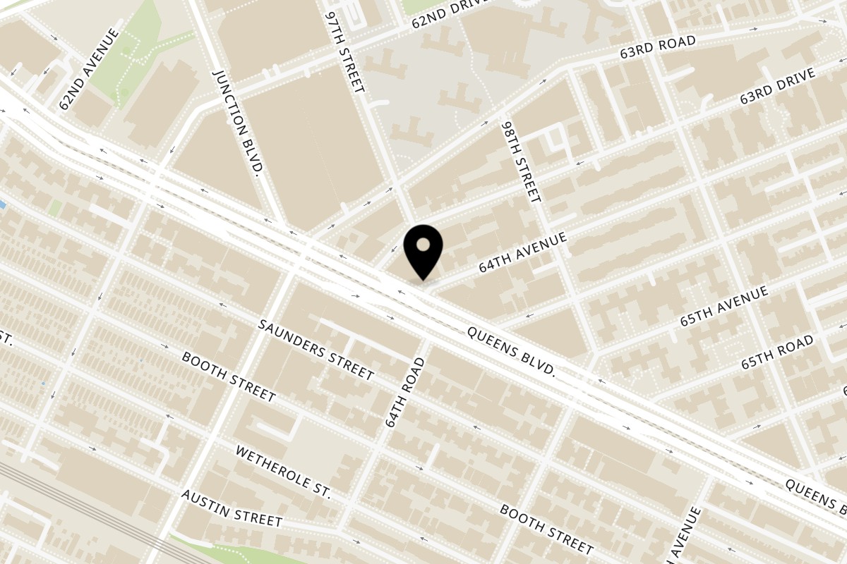 Map showing the location of Avellino Ristorante & Pizzeria on 97-03 64th Ave in Rego Park